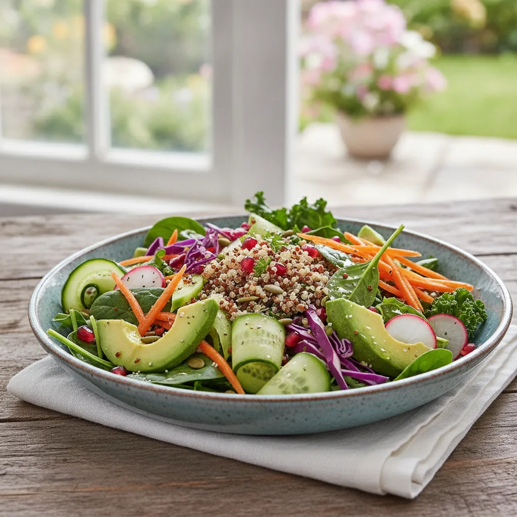 Bowl de salada colorida com vegetais frescos